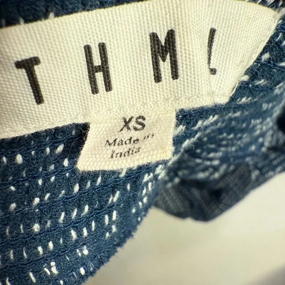 Anthropologie THML Navy Embroidered Pom‎ Pom Romper – Size XS - Picture 3 of 6